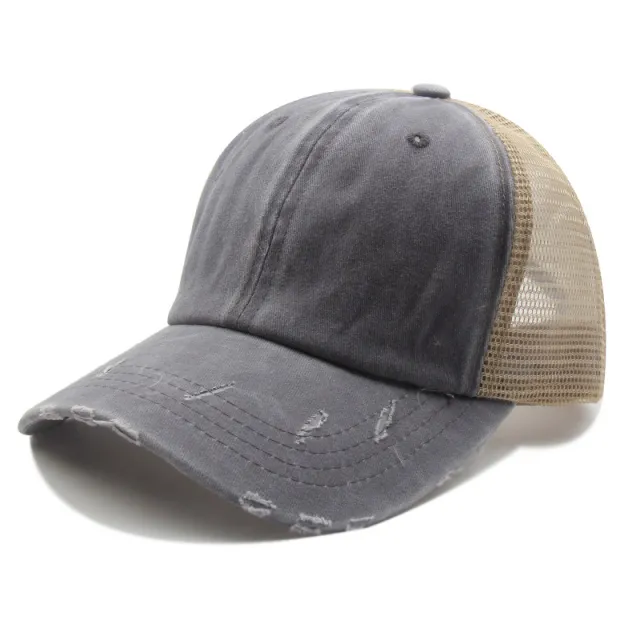 Women's Fashionable All matching Retro Washed Peaked Cap Gray - Shop at LoveMi