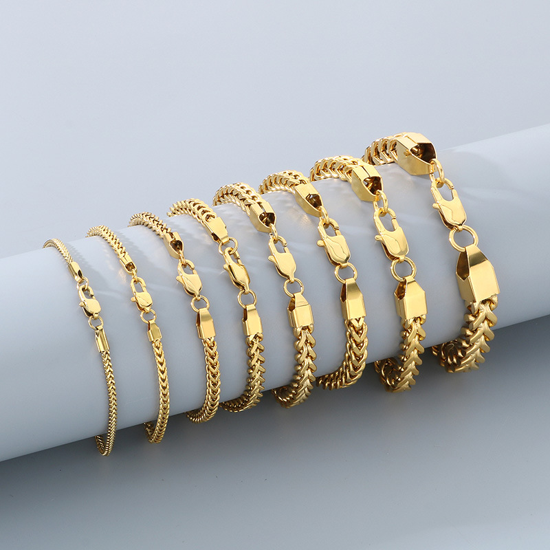 Gold bracelet close-up