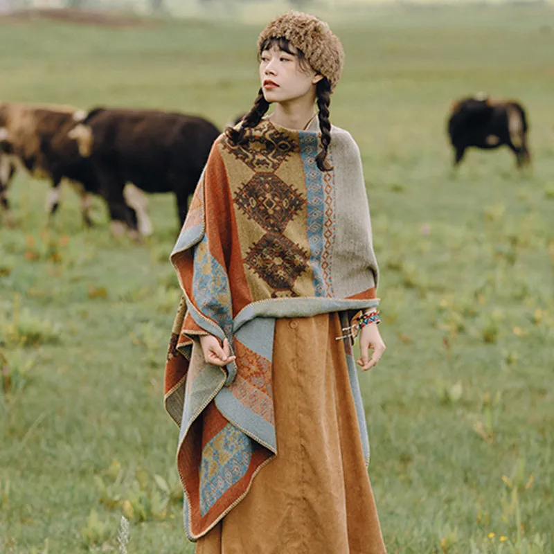 Ethnic Style Warm Wear Lunch Break Talma - 8P03 Diamond