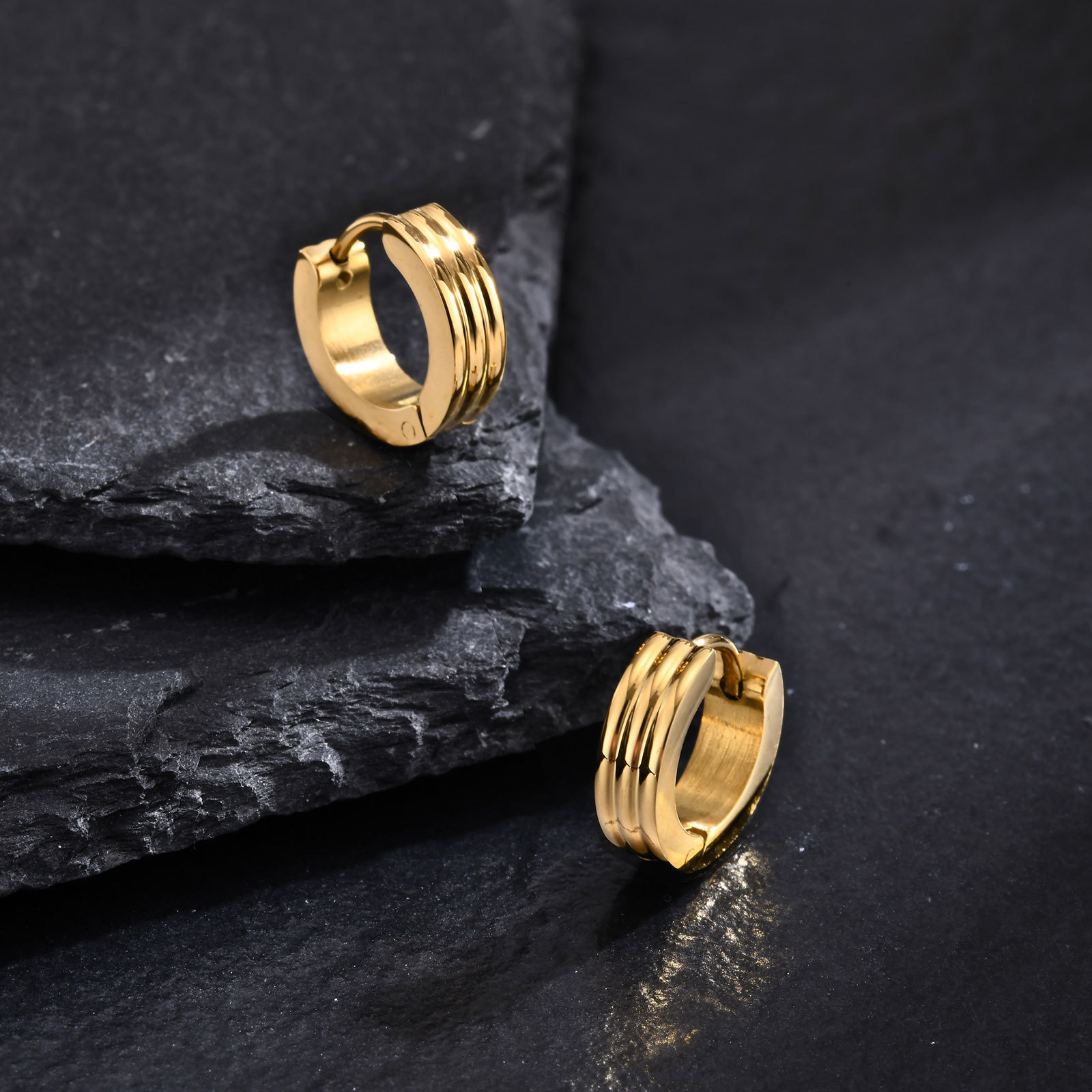 Stainless Steel Three-ring Ear Ring