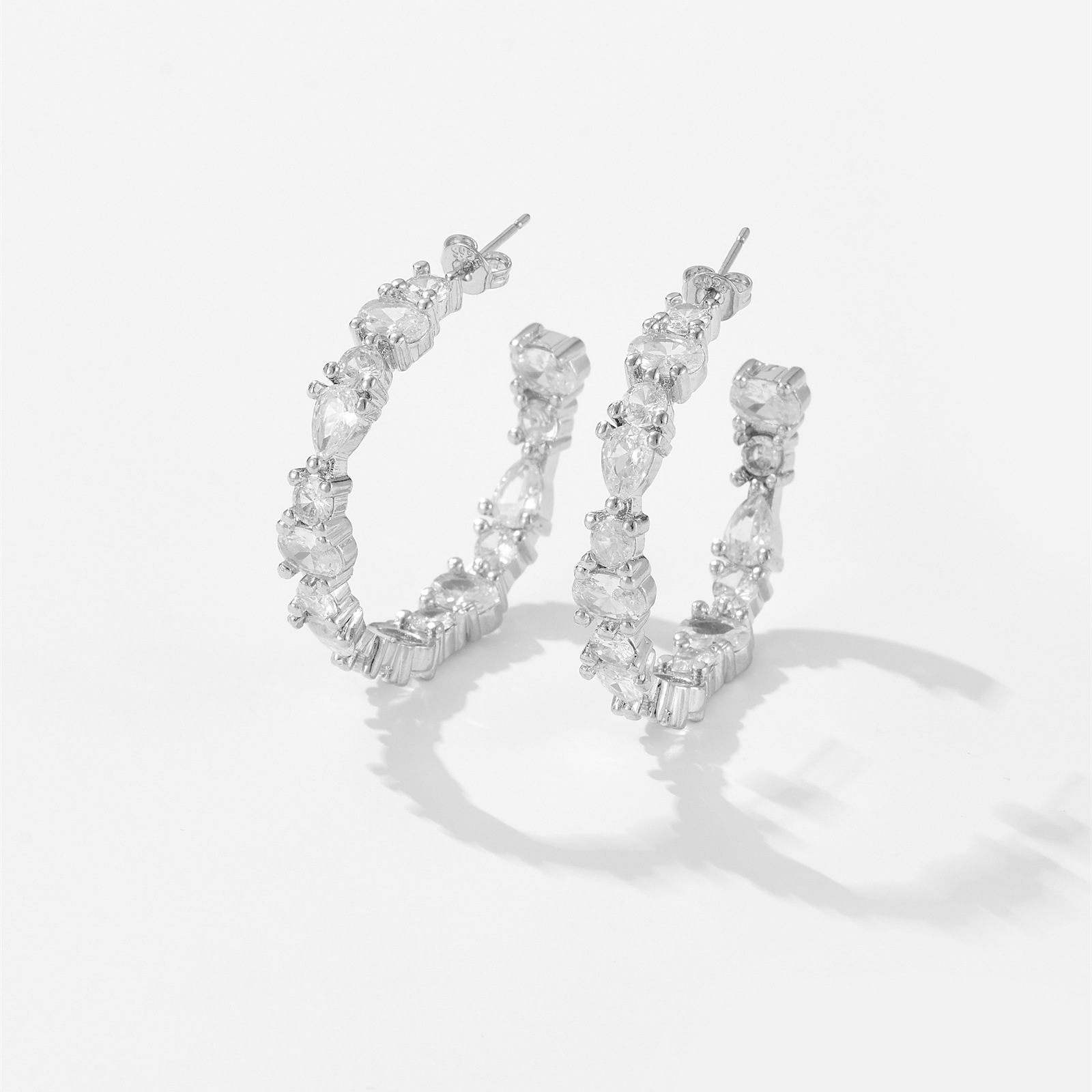 Fashion Zircon Simple Stud Earrings Women