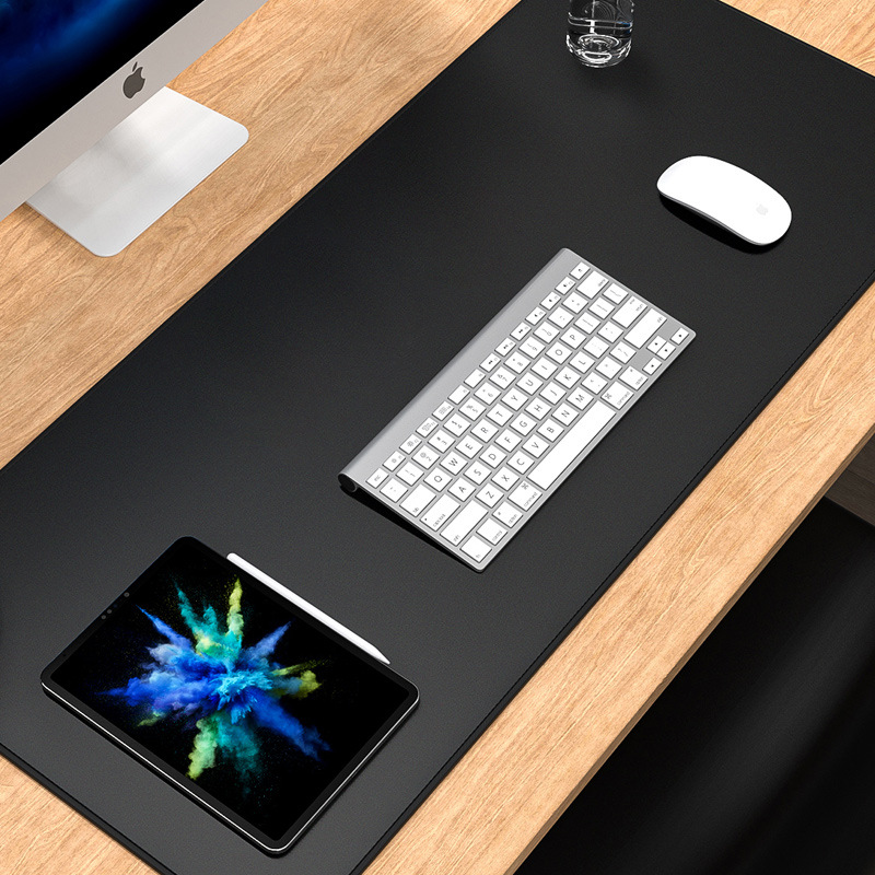 Extra-large Thickened Stitched-edge Black Mouse Pad