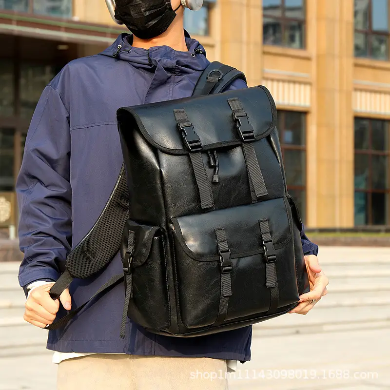 PU Leather Business Outdoor Backpack