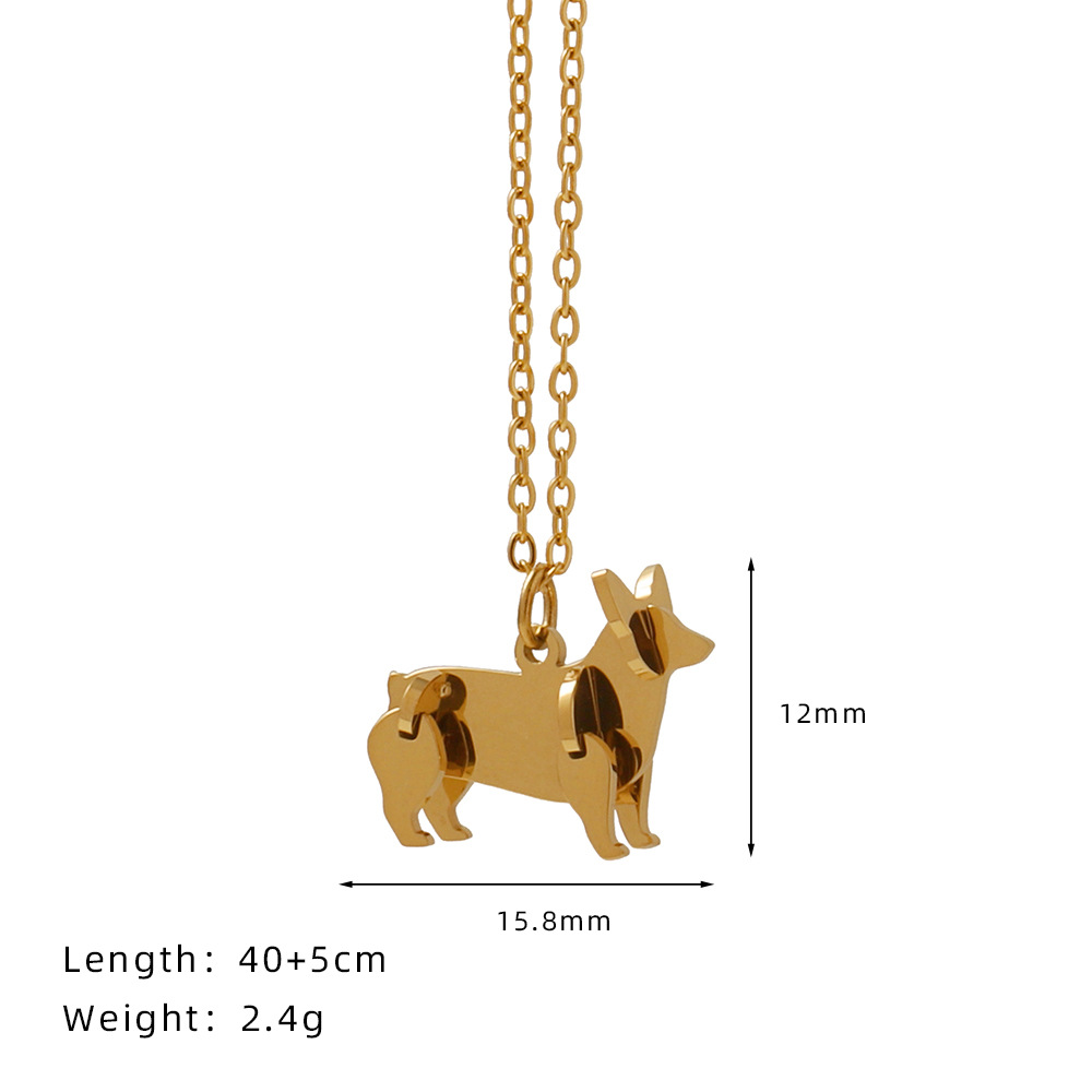 Titanium Steel Cat Puppy Necklace