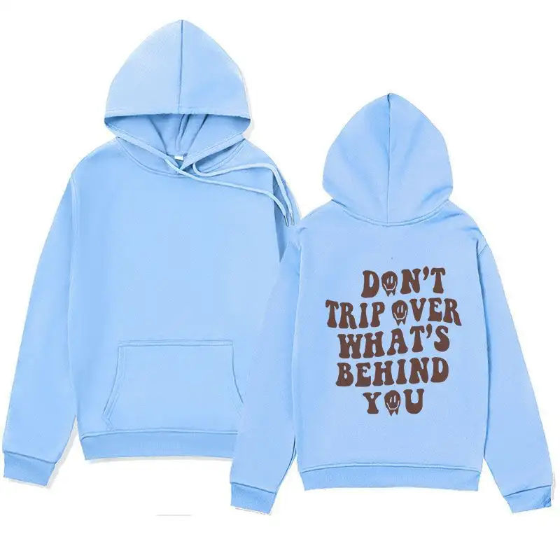 Letter Print Hoodie Autumn And Winter Fleece American Sweater