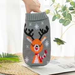Autumn And Winter Cat And Dog Clothing Bichon Frise And Corgi Knitted Sweaters - Woven Sweater 04 - View 1