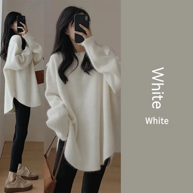 Autumn And Winter Gentle High grade Versatile Soft Glutinous Knitted Bottoming Shirt White - Shop at LoveMi