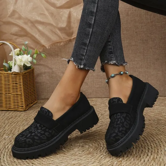 Platform Loafers Cozy Stylish And British inspired Leather Shoes Red - Shop at LoveMi