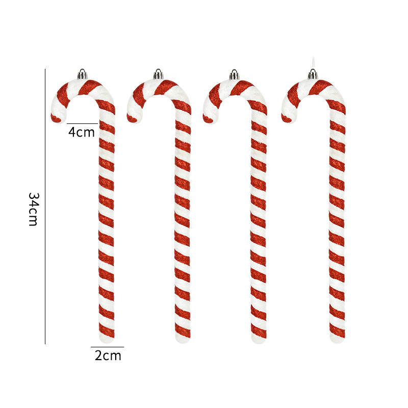 34cm Red White Cane 4pc