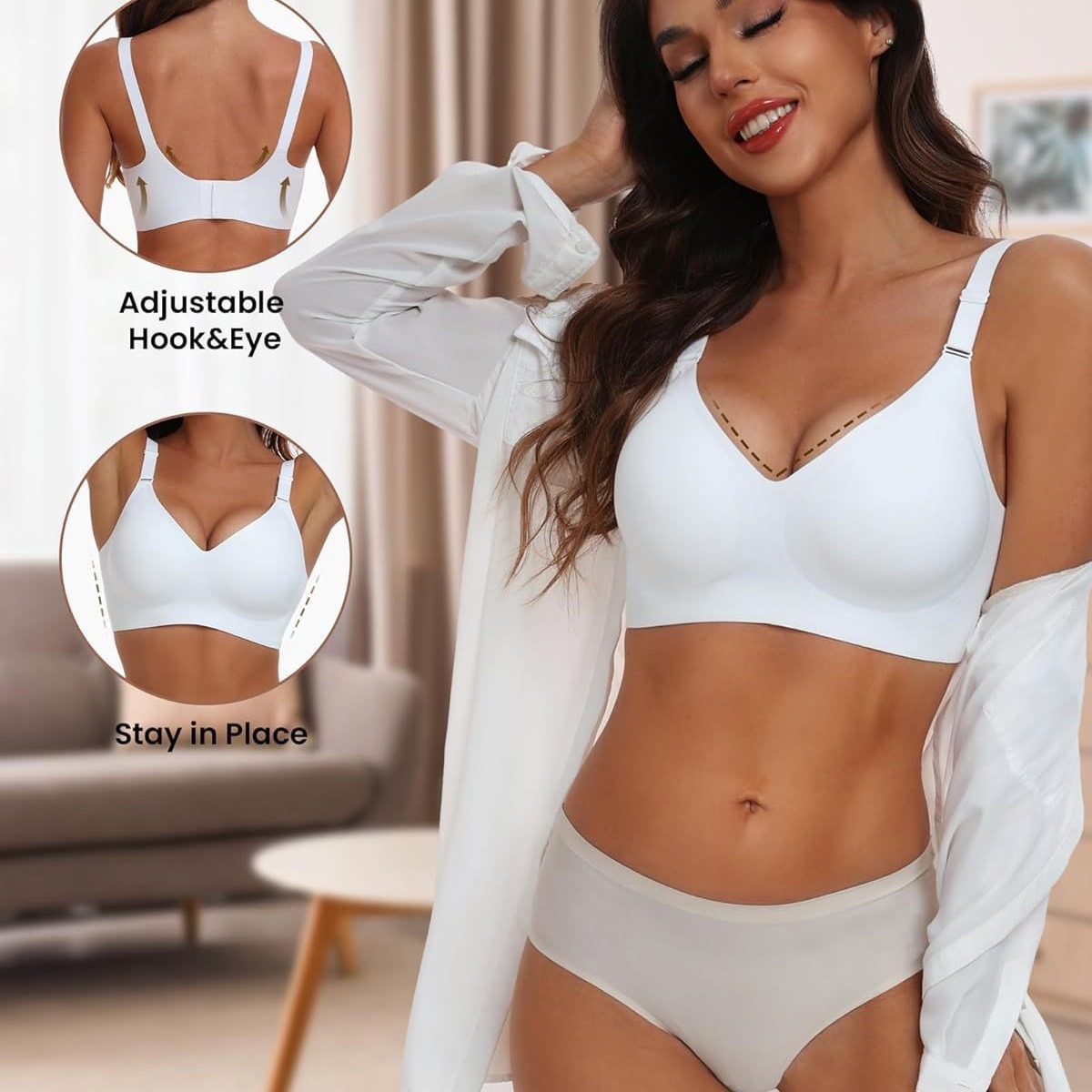 Thin Mould Cup Wireless Adjustable Underwear