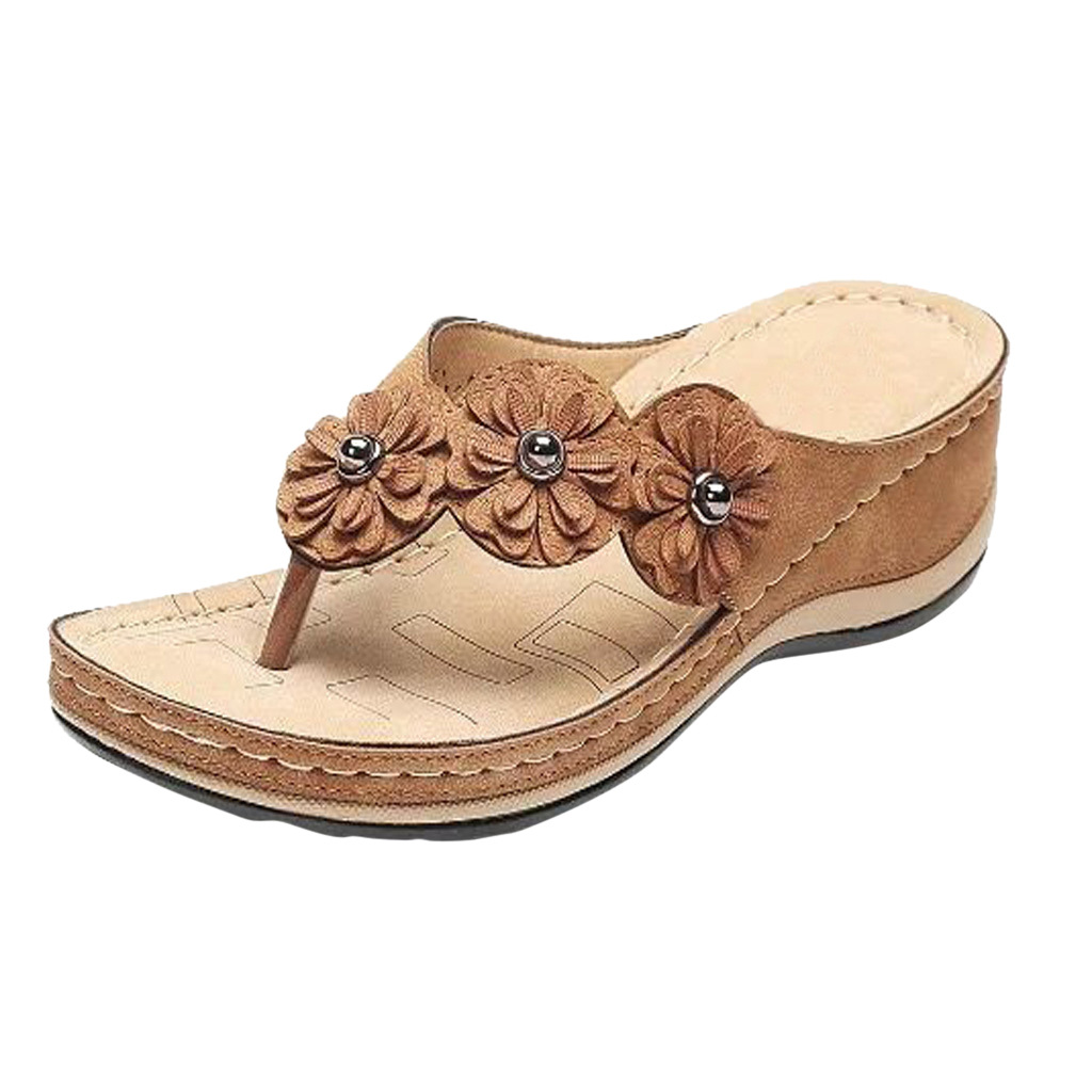 Title 3, Vintage flower round toe casual women sandals, ...