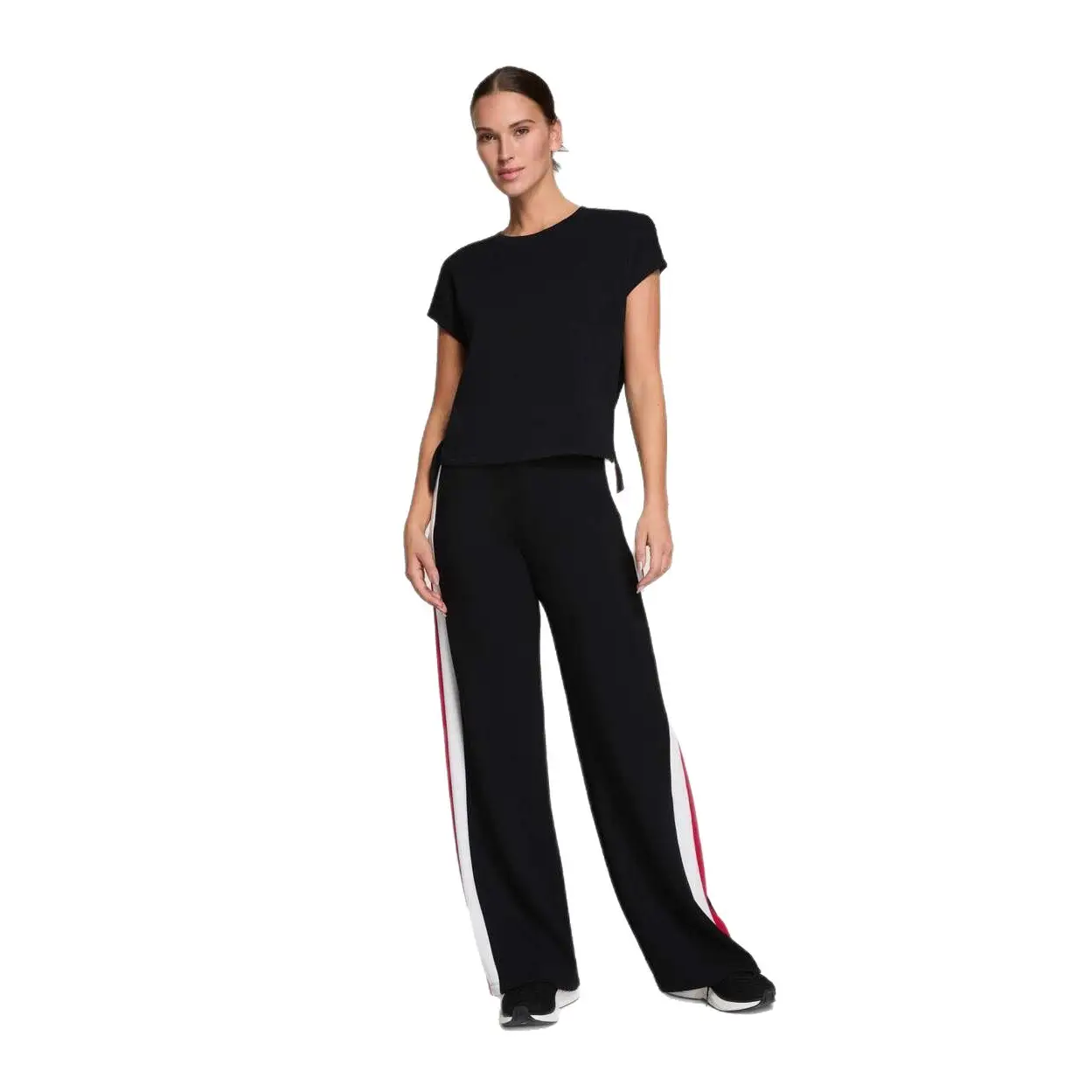 Color-block Side Casual Sports Trousers Fashionable And Versatile Womens Straight-leg Pants
