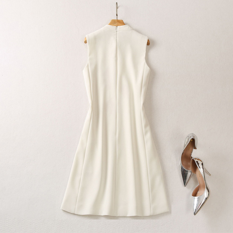 Embroidered Stand-Collar Vest Dress, picture 4 of 5