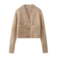 Fashion Casual Soft Knitted Short Coat - As Shown In The Picture-L - View 1