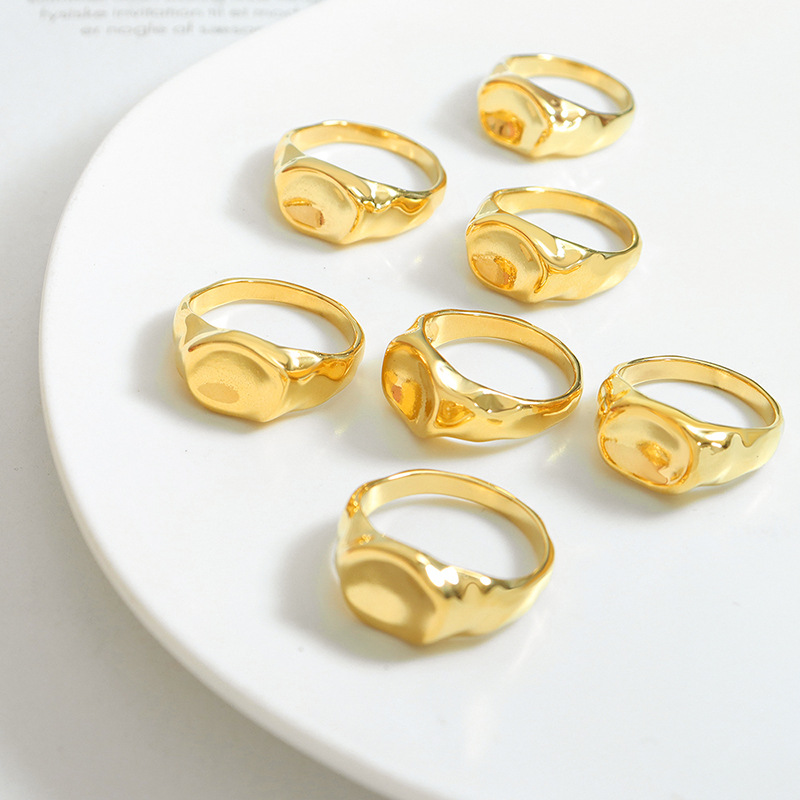 Personalized Retro Oval Non-fading Ornament Glossy Multi-size Optional Ring