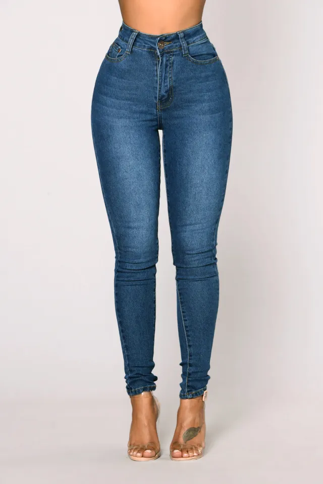 Ultra High Waist Stretch Hip Lift Denim Skinny Pants Light Blue - Shop at LoveMi
