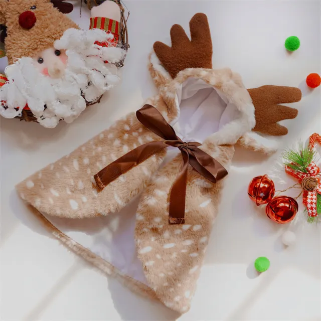Christmas Pet Clothing Elk Cape Cloak Brown - Shop at LoveMi
