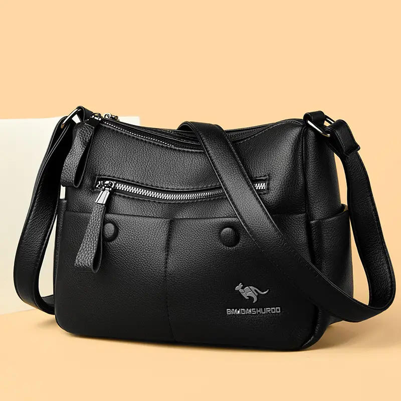 Middle-aged Mom Shoulder Simple All-matching Soft Leather Bag
