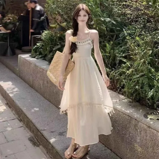 The New Summer Ethnic style Long Dress Is Fashionable Beige - Shop at LoveMi