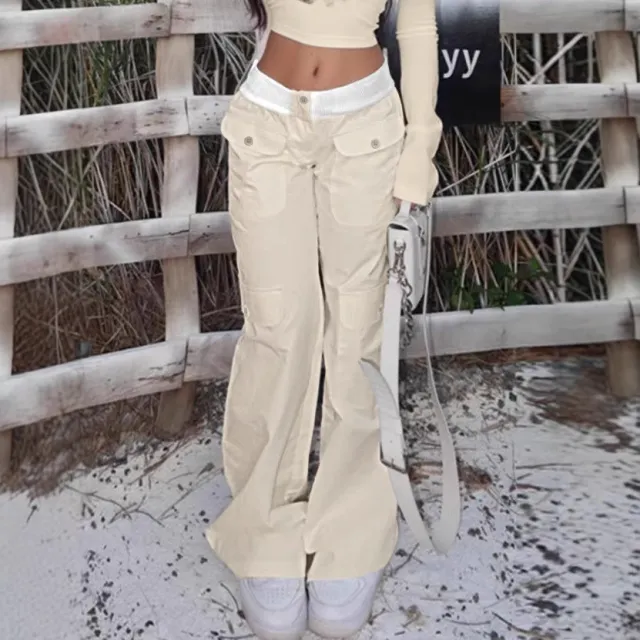 High Street Straight Slimming Casual Pants Wide Leg Trousers Light Gray - Shop at LoveMi