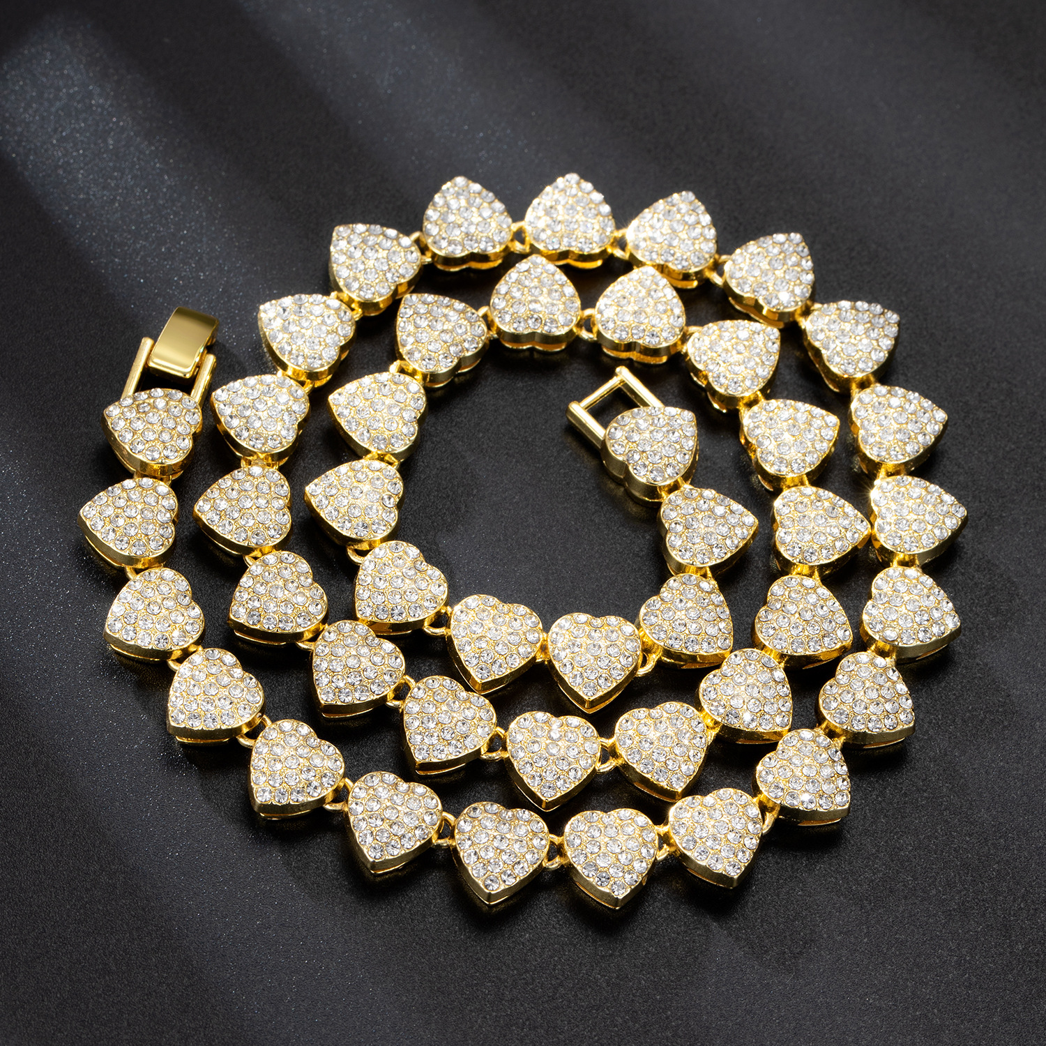 Love Heart-shaped Necklace Full Diamond