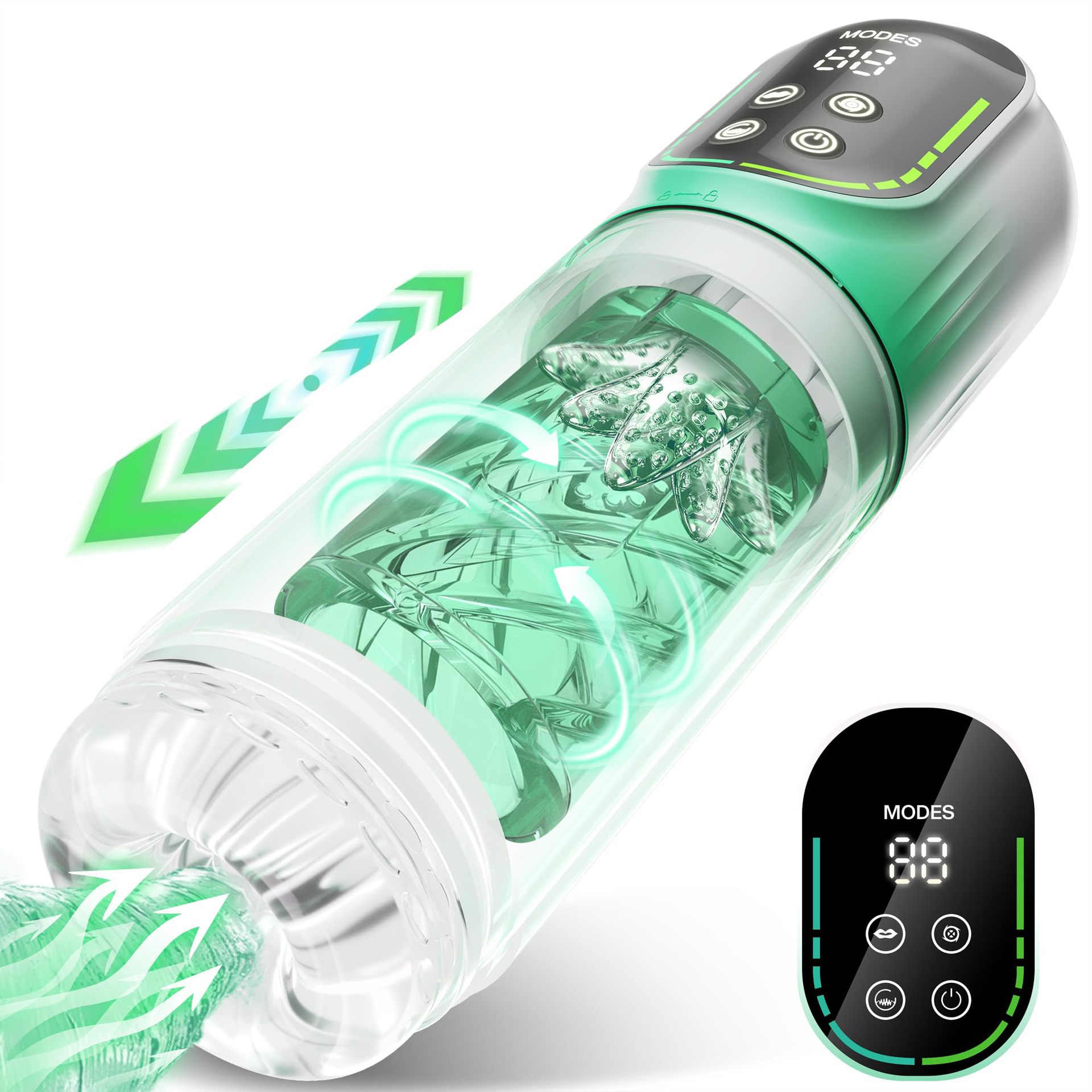 Male Fully Automatic Water Bath Telescopic Rotating Toy HandsFree Male Masturba