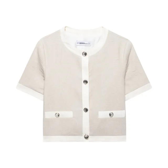 Linen Blended Short Sleeve Suit Coat Top Xs - Shop at LoveMi
