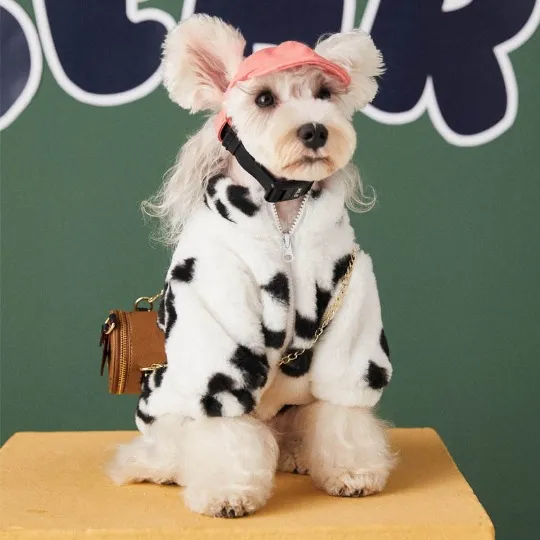 Autumn And Winter New Small And Medium Sized Dog Plush Fur Coat White - Shop at LoveMi