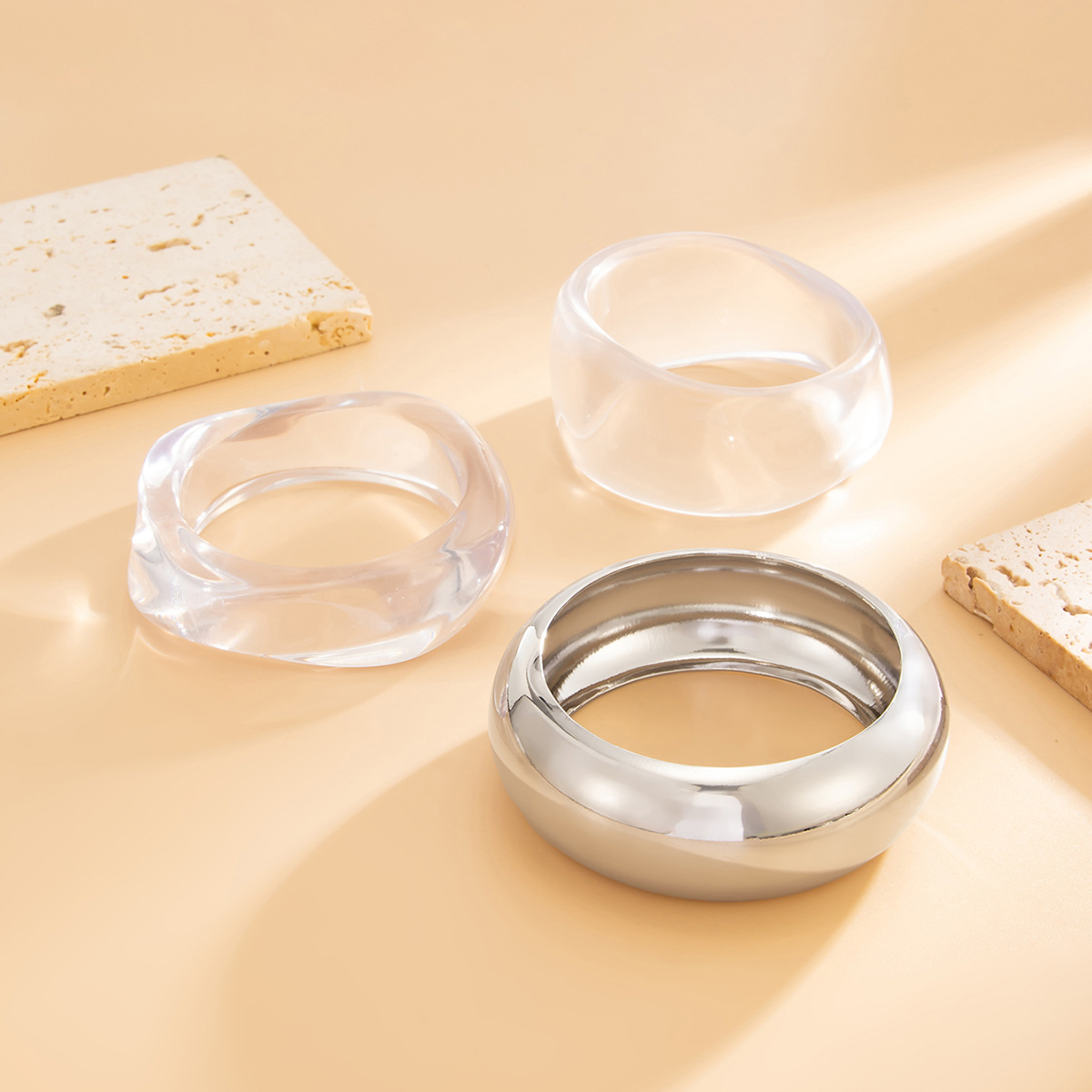 Fashionable Minimalist Acrylic Transparent Wide Bracelet For Women