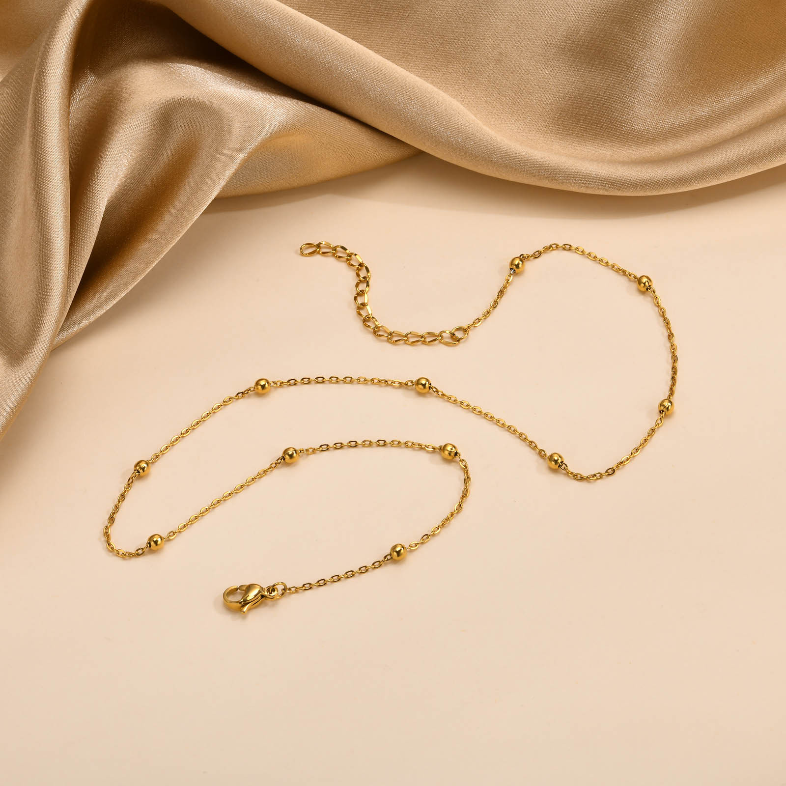 Stainless Steel Bead Necklace Fashionable Women's Necklace