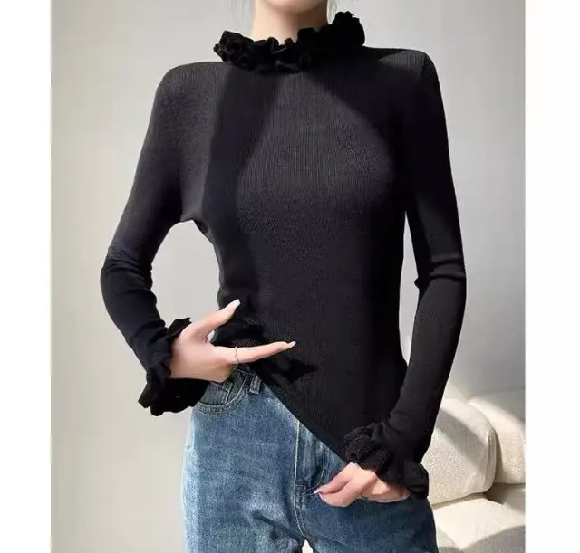 Casual Lace Women's Undershirt Top Black - Shop at LoveMi