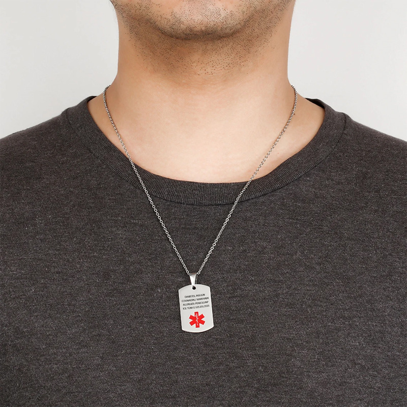 Cross-border New Medical Military Dog Tag Necklace With International Nurses Day Emblem Pendant detail photo 1