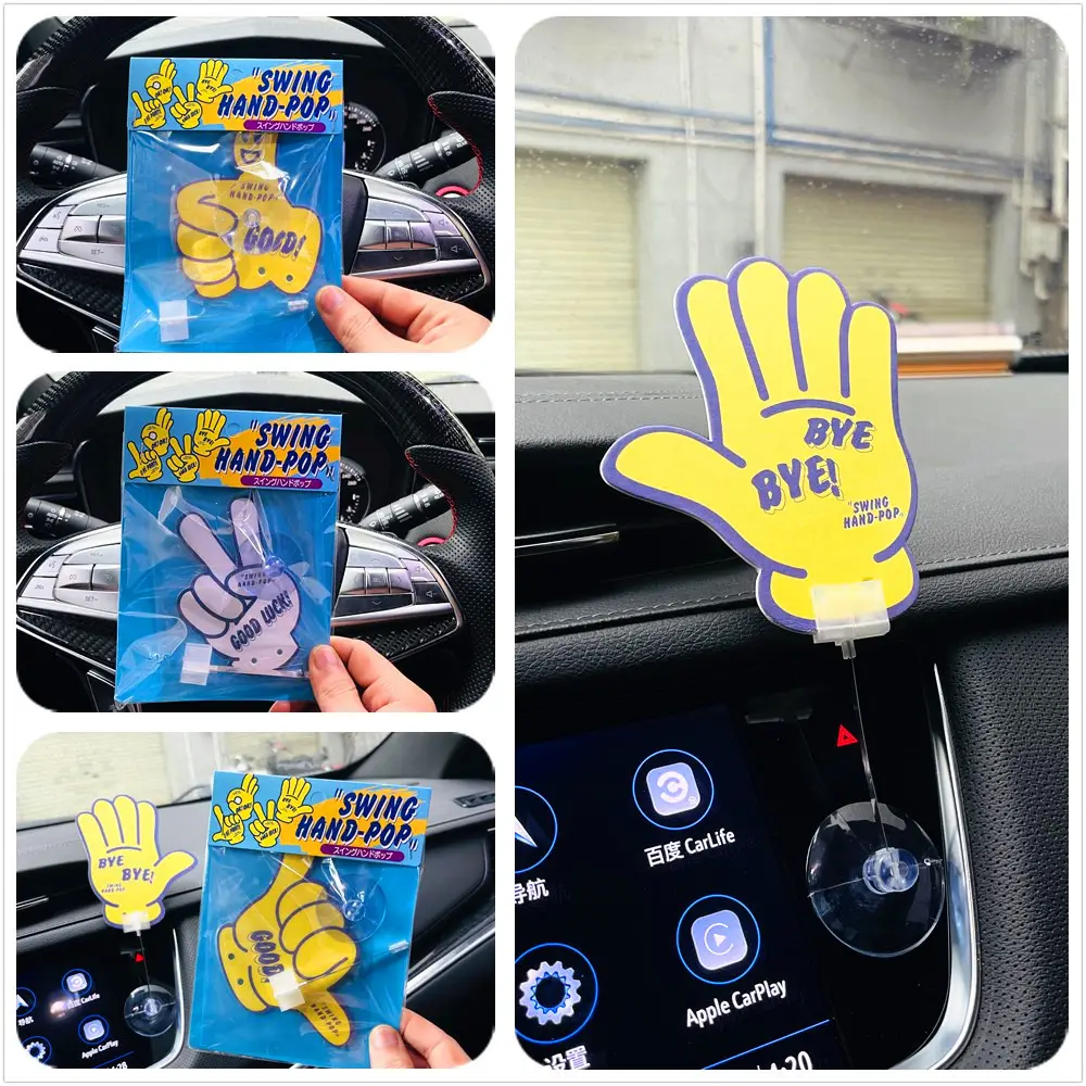 Car Dynamic Swing Jasmine Flower Green Tea Hand Cartoon