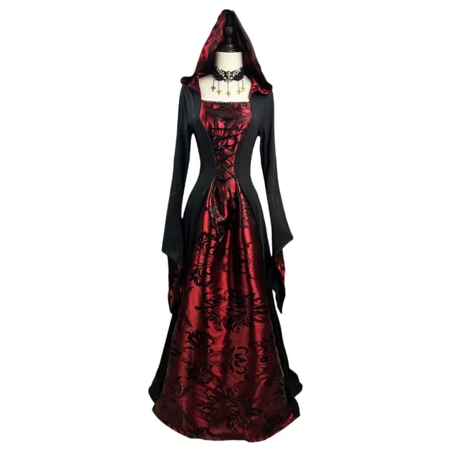 Halloween Cloak Vampire Cosplay Costume Wizard Dress Up Robe Black - Shop at LoveMi