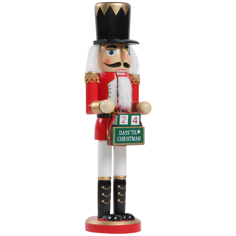 Wooden nutcracker christmas tree background decoration