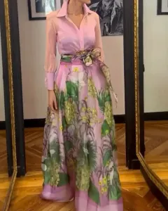 Women's Long-sleeved Skirt Two-piece Suit - Style 2567-S - View 1