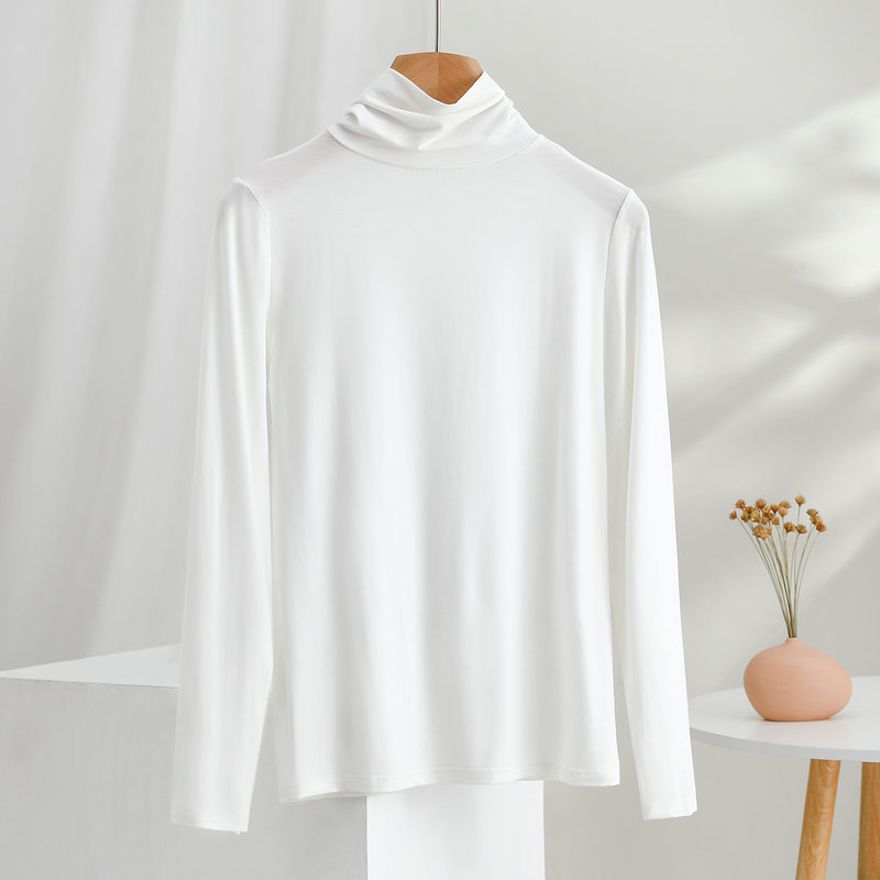 Womens SpringSummer Spliced Relaxed-Neck Base Layer Top
