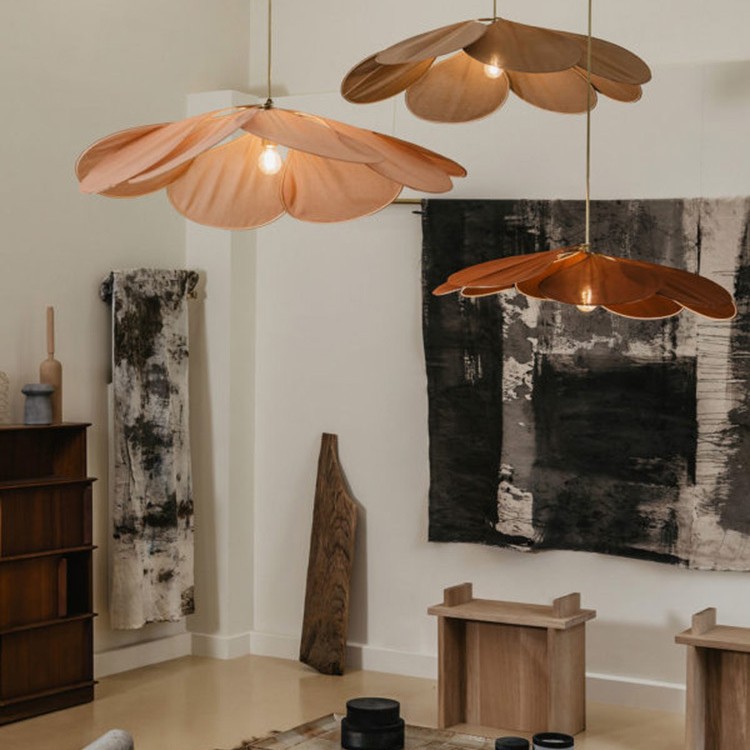 Fabric Dining Room Chandelier Living Room Bedroom Creative Petal Lamp - Image 7