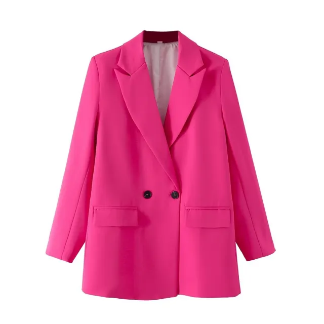 Women's Multicolor Double Breasted Suit Coat Suit Rose Red - Shop at LoveMi