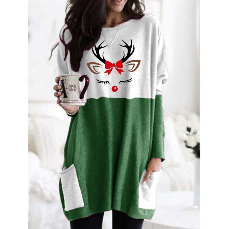 Long Sleeve Casual Pocket T-shirt Top Women's Clothing