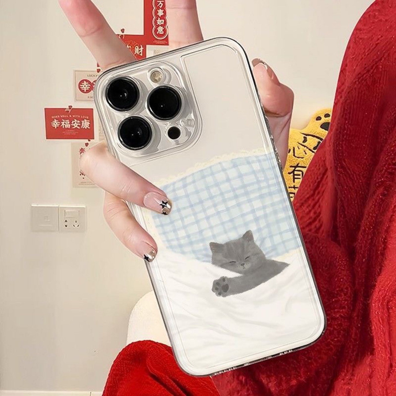 Cat Puppy Pattern For Lovers Transparent Phone Case - Image 2