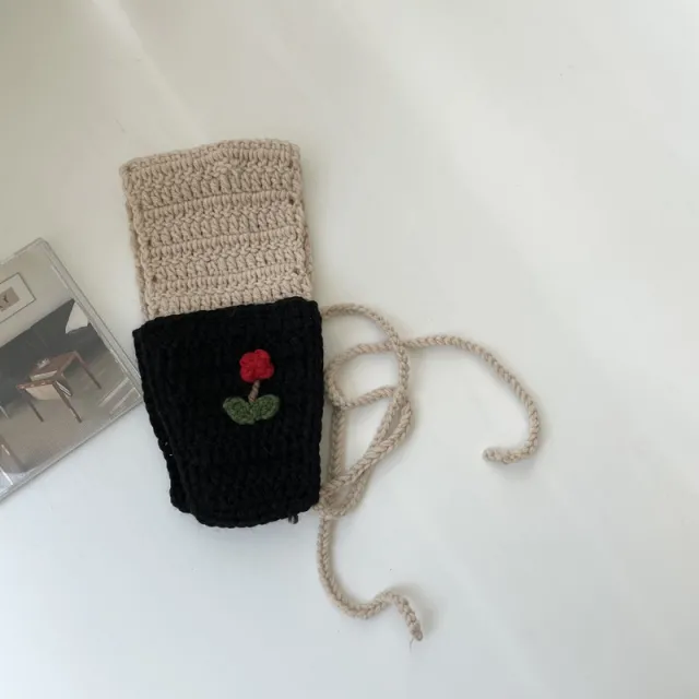 Handmade Knitted Lace up Ear Warmer Girl Earmuffs Autumn And Winter Black - Shop at LoveMi