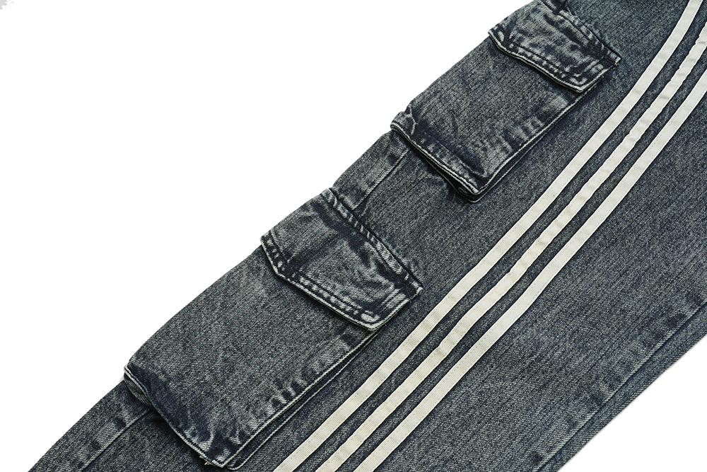 Three Bars Workwear Denim Trousers For Men