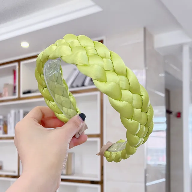 Women's Solid Color Fabric Craft Headband Fluorescent Yellow - Shop at LoveMi