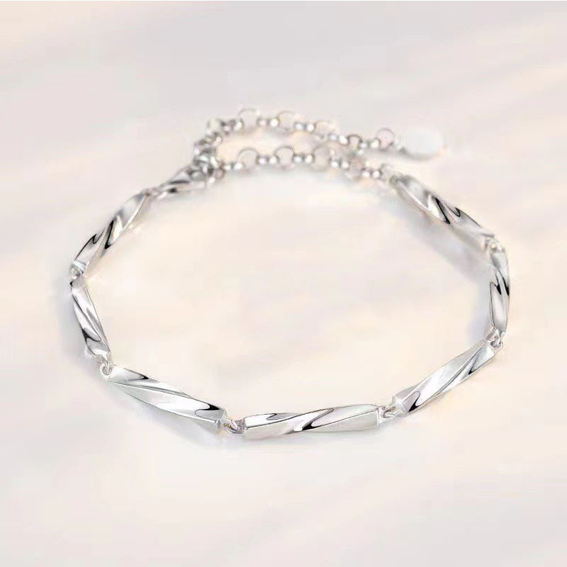 Fashionable Couple Bracelets Sterling Silver Plated