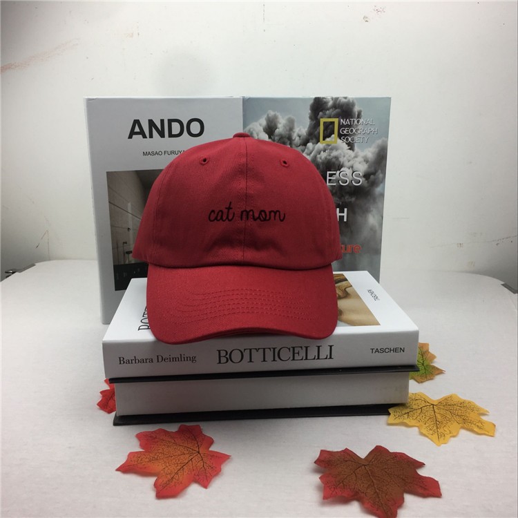 Cat Mom Letter Embroidery Peaked Cap