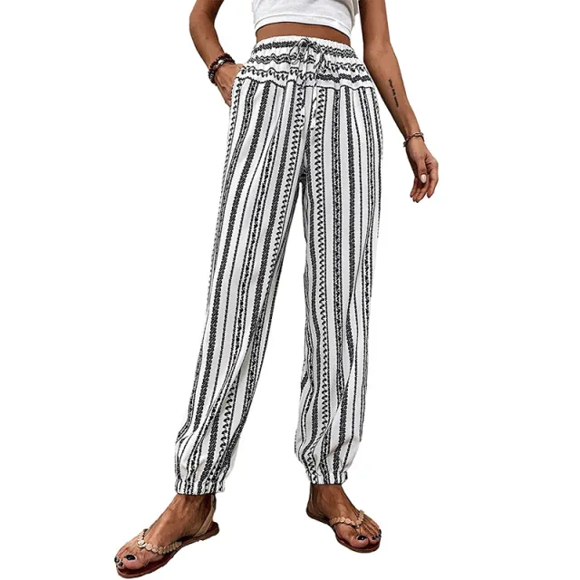 Striped Floral Print Casual Jumpsuit Women Lc7712810P219 - Shop at LoveMi