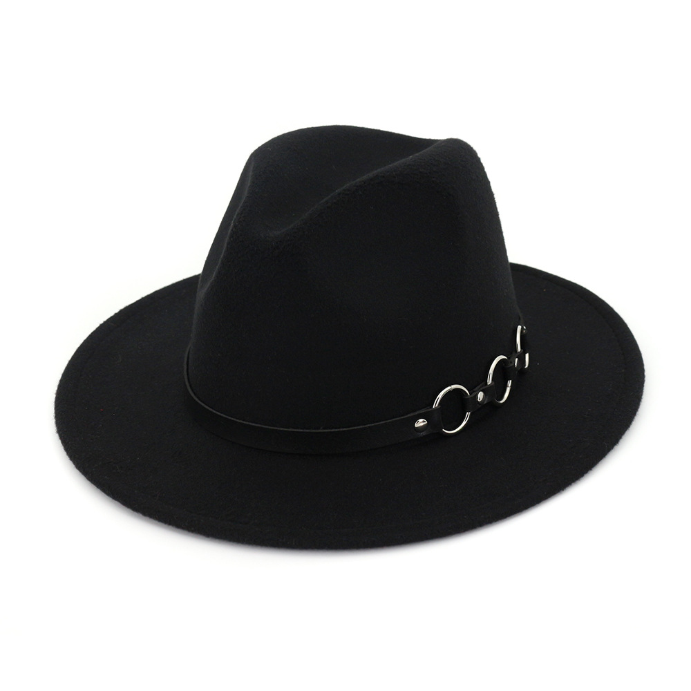 60cm Woolen Hat Gentleman Fedora Hat Flat Brim Big Brim Hat