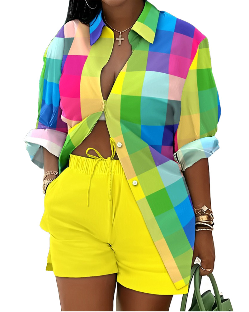 Women's Lace Up Printed Shorts Suit - Image 4