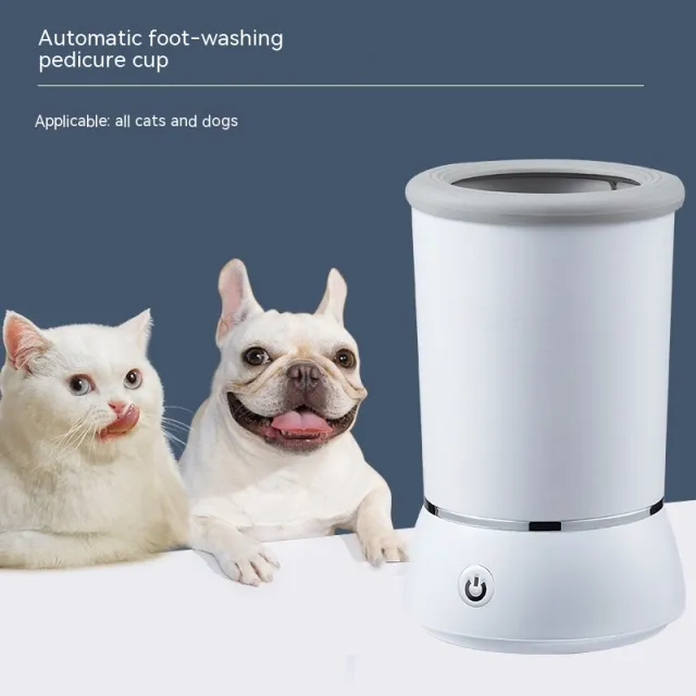 Pet Paw Cleaning Cup Automatic Foot Washing Dogs And Cats Electric Cleaning Device White - Shop at LoveMi